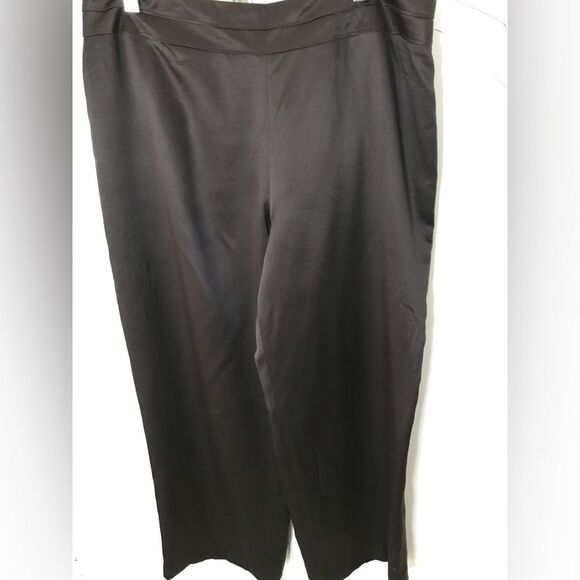 Talbots Womens Sz 14P Brown 100% Silk Trouser Pants Business Office Dress Career - Picture 2 of 4